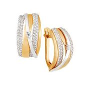 22056 Серьги золотые с фианитами (Au 585)