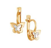 22112 Серьги детские бабочки (Au 585)