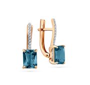 02-3-419-1101-011 Серьги с лондон топазом (Au 585)