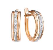 1204752 Серьги из золота с фианитами бренд Delta (Au 585)