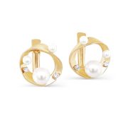 12-21843-1500 Серьги с жемчугом и бриллиантами бренд Kabarovsky (Au 585)