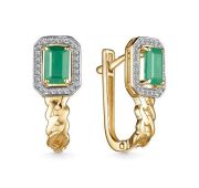 25633-301-3,38 Серьги с изумрудами бренд Алькор (Au 585)