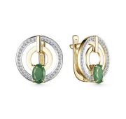 25626-301-3,73 Серьги с изумрудами бренд Алькор (Au 585)