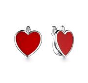 02-3033/ЭМ24-00 Серьги сердце с эмалью бренд Алькор (Серебро 925)