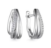 02-3335/00КЦ-00 Серьги с фианитами бренд Алькор (Серебро 925)