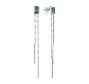 02-3375/00АГ-00 Серьги пуссеты с агатом бренд Алькор (Серебро 925)