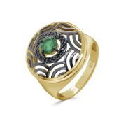 11-708-1281-3,8 Кольцо с изумрудом бренд Kabarovsky (Серебро 925)