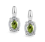 02-4292/00ХР-00 Серьги с хризолитом бренд Алькор (Серебро 925)