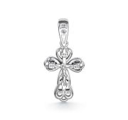 03-3399/000Б-00-0,96 Подвеска крест с бриллиантом бренд Алькор (Серебро 925)