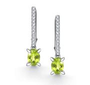 02-4357/00ХР-00 Серьги с хризалитом бренд Алькор (Серебро 925)