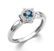 01-4290/00ТЛ-00 Кольцо с лондон топазом бренд Алькор (Серебро 925)