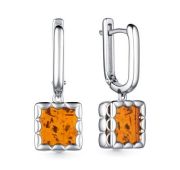 02-4026/0ЯНТ-00 Серьги с янтарем бренд Алькор (Серебро 925)