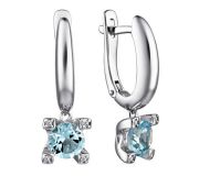 02-4005/00ТБ-00 Серьги с топазом бренд Алькор (Серебро 925)