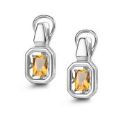 02-4220/00ЦТ-00 Серьги с цитрином бренд Алькор (Серебро 925)
