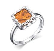 01-4026/0ЯНТ-00 Кольцо с янтарем бренд Алькор (Серебро 925)