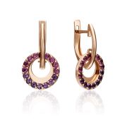 02-4485-00-257-1110-57 Серьги с гранатом и аметистом бренд Platina (Au 585)