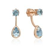 02-5394-00-201-1110 Серьги пуссеты с топазом бренд Platina (Au 585)