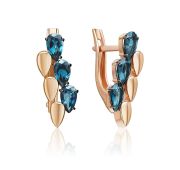 02-5402-00-201-1110 Серьги с лондон топазом бренд Platina (Au 585)