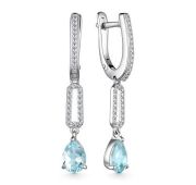 02-3486/00ТБ-00 Серьги с топазами бренд Алькор (Серебро 925)