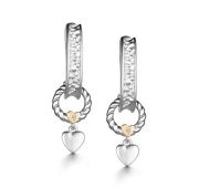 02-4106/000Б-00 Серьги сердце с бриллиантами бренд Алькор (Серебро 925)