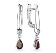 02-4036/БРГР-00 Серьги с гранатами бренд Алькор (Серебро 925)