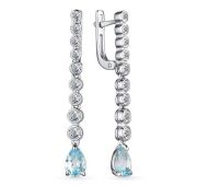 02-3500/00ТБ-00 Серьги с топазами бренд Алькор (Серебро 925)