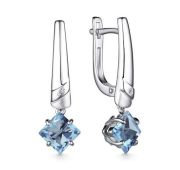 02-4034/БРТБ-00-3,53 Серьги с топазом бренд Алькор (Серебро 925)