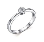 01-4605/000М-00 Кольцо с муассанитами бренд Алькор (Серебро 925)