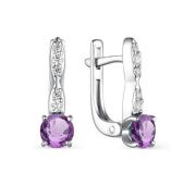 02-1860/00АМ-00 Серьги с аметистом бренд Алькор (Серебро 925)