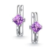 02-4680/БРАМ-00 Серьги с аметистом бренд Алькор (Серебро 925)