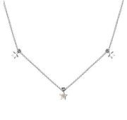 06-3004/000Б-00-2,96 Колье с бриллиантом бренд Алькор (Серебро 925)