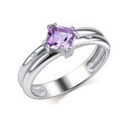 01-4680/БРАМ-00 Кольцо с аметистом бренд Алькор (Серебро 925)