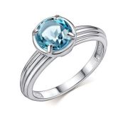 01-4428/0АКК-00 Кольцо с аквамарином бренд Алькор (Серебро 925)
