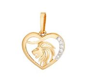П23412лев Подвеска знак зодиака «Лев» (Au 585)