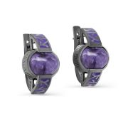 12-784-12926 Серьги с чароитом бренд Kabarovsky (Серебро 925)