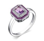 01-3897/00АМ-00 Кольцо с аметистом бренд Алькор (Серебро 925)