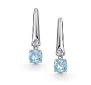 02-4343/БРТБ-00-3,66 Серьги с топазом и бриллиантами бренд Алькор (Серебро 925)