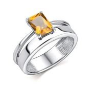 01-4440/00ЦТ-00 Кольцо с цитрином бренд Алькор (Серебро 925)