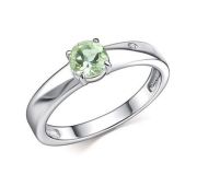 01-4682/0БРП-00-2,17 Кольцо с празиолитом и бриллиантами бренд Алькор (Серебро 925)