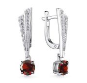 02-4058/00ГР-00 Серьги с гранатом бренд Алькор (Серебро 925)