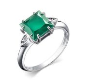 01-3811/БРАГ-00-2,84 Кольцос агатом и бриллиантами бренд Алькор (Серебро 925)