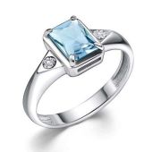 01-4344/БРТБ-00-2,32 Кольцо с топазом и бриллиантами бренд Алькор (Серебро 925)