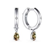 02-3470/БРСТ-00-3,77 Серьги конго с султанитом бренд Алькор (Серебро 925)