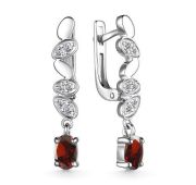 02-3473/00ГР-00 Серьги с гранатом бренд Алькор (Серебро 925)