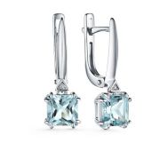 02-3466/БРТБ-00-2,84 Серьги с топазом и бриллиантами бренд Алькор (Серебро 925)