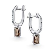 02-4851/00РТ-00 Серьги с раух топазом бренд Алькор (Серебро 925)