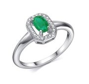 01-4564/000И-00-2,32 Кольцо с изумрудом бренд Алькор (Серебро 925)
