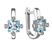 02-4002/00ТБ-00 Серьги с топазом бренд Алькор (Серебро 925)