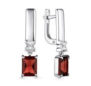 02-3810/БРГР-00-4,24 Серьги с гранатом и бриллиантами бренд Алькор (Серебро 925)