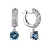 02-1664/00ТЛ-00 Серьги конго с лондон топазом бренд Алькор (Серебро 925)